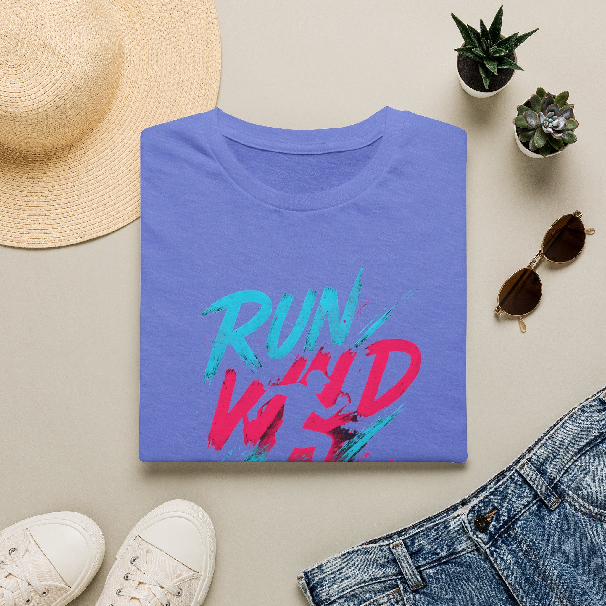 Neon Run Wild Typography T-Shirt