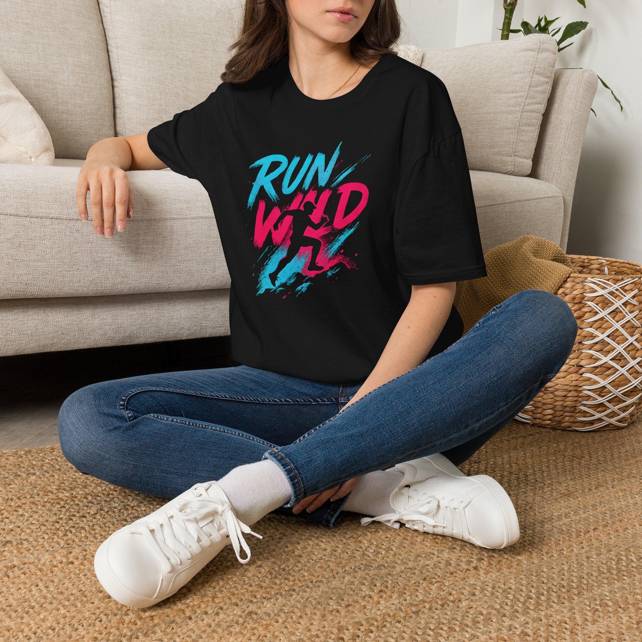 Neon Run Wild Typography T-Shirt